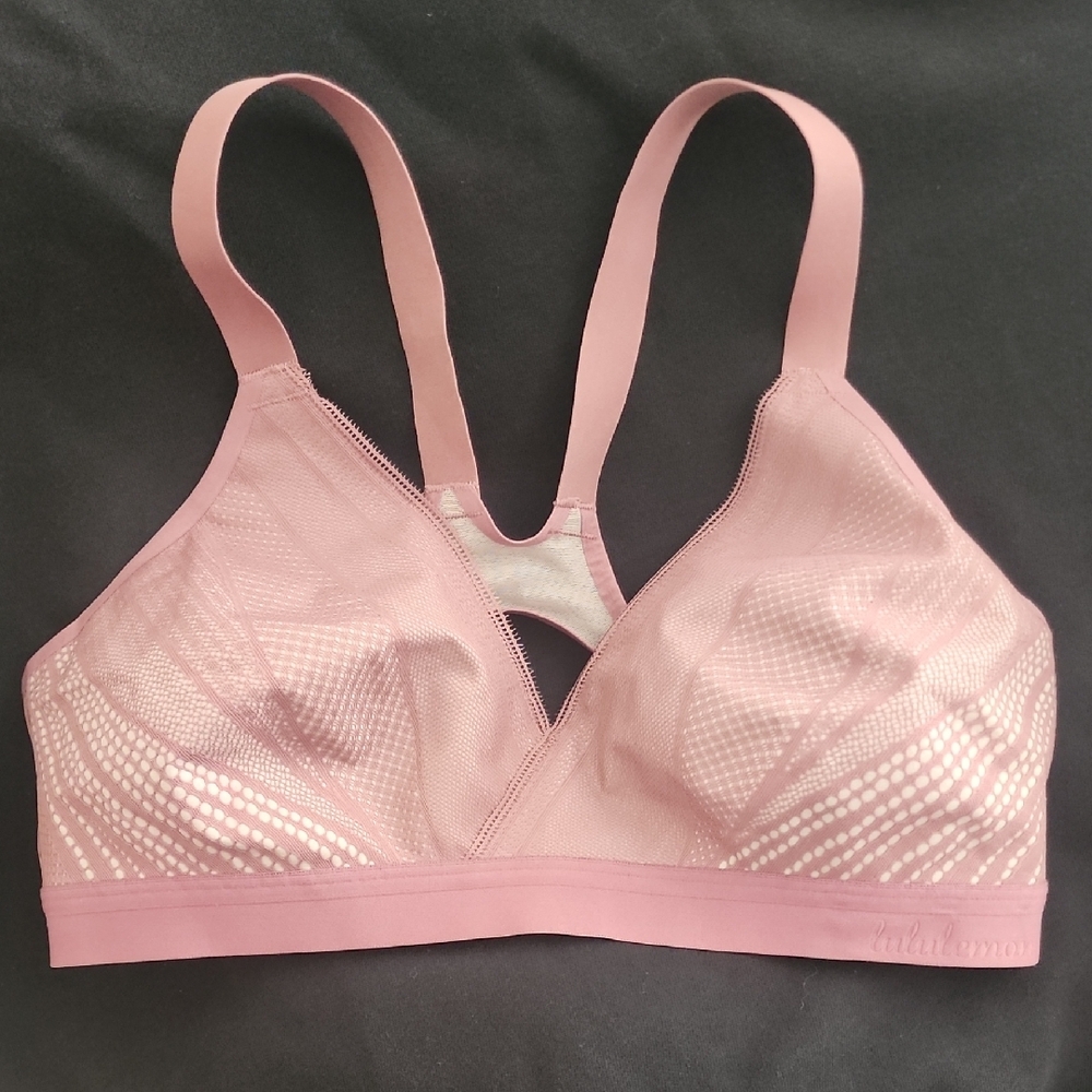 Lululemon Pink Seamless Bra with Wide Straps